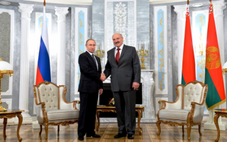 Президент России Владимир Путин и президент Республики Беларусь Александр Лукашенко