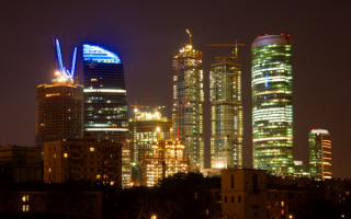 Москва Сити ночью