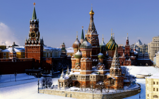 Москва Собор Василия Блаженного Кремлевские куранты