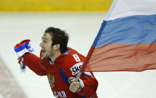 Александр Овечкин с флагом России
