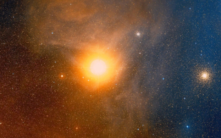 Звезда Антарес в созвездии Скорпиона