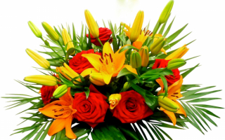 Букет из роз и лилий