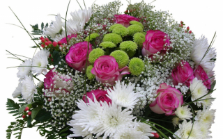 Букет из роз и хризантем