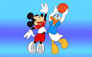 Микки Маус и Дональд Дак баскетбол
