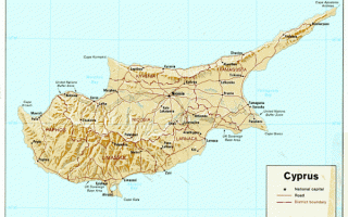 Карта острова Кипр