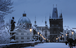 Зима, Прага, Карлов мост