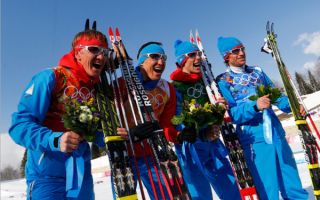 Российские лыжники завоевали серебро в эстафете в Сочи