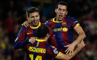 Жерар Пике , Серхио Бускетс и Хавьер Маскерано