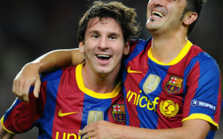 Лионель Месси и Давид Вилья