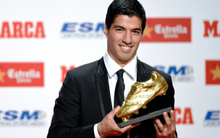 Нападающий футбольного клуба Барселона Луис Суарес - лучший бомбардир Европы