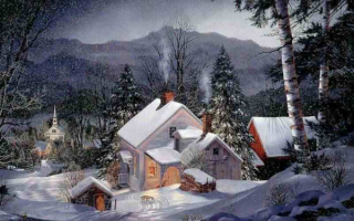 Дома в снегу