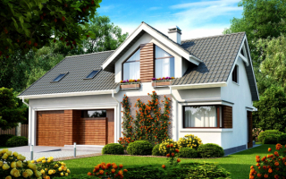 Дом с мансардой и гаражом