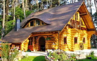 Деревянный дом в лесу