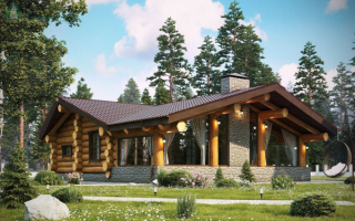 Дом из бревен в лесу