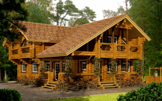 Рубленый дом в стиле шале