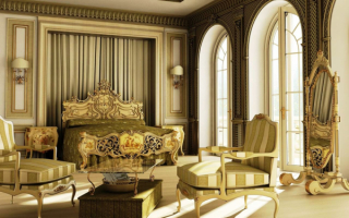 Красивая спальня в стиле рококо