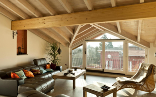 Гостиная в мансарде