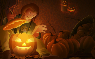 Девочка и ночь Хэллоуина