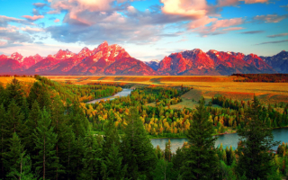 Осенний вечер в речной долине