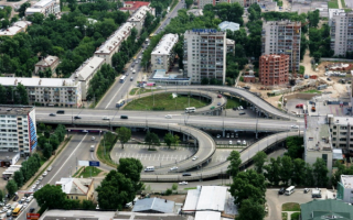 Хабаровск. Дорожная развязка на пересечении улицы Ленинградской  с улицей Карла Маркса