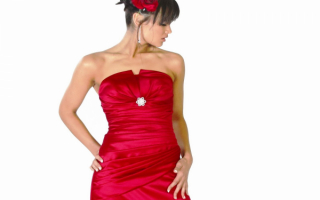 Девушка модель в красном платье