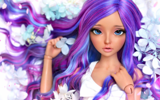 Кукла с разноцветными волосами
