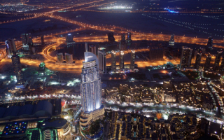 Ночной Дубай. Вид сверху