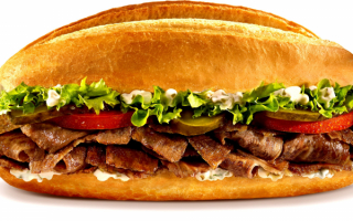 Сэндвич с мясом и овощами