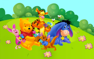Винни-Пух с друзьями на цветочной поляне