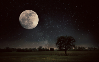 Луна и звездное небо