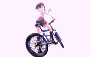 Аниме девушка на велосипеде