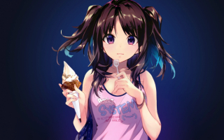 Аниме девушка с мороженым