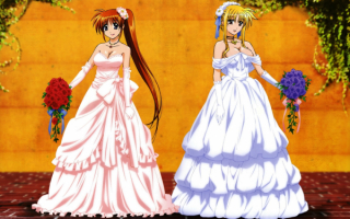 Аниме девушки в свадебных платьях