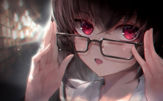 Девушка в очках аниме